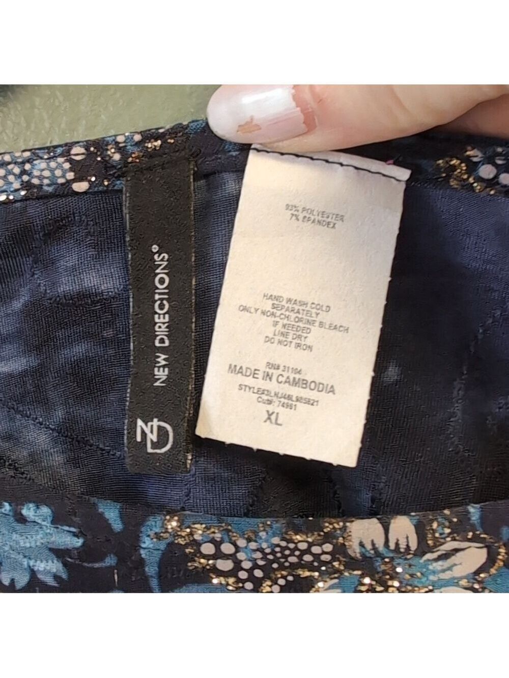 Glitz & Gold Blue Floral Top - Picture 3 of 7